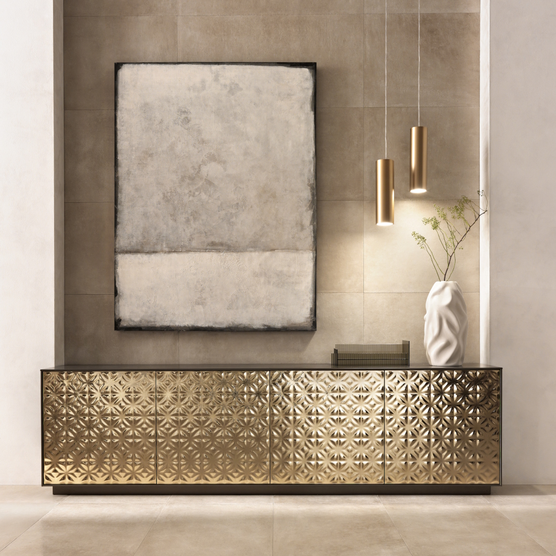 Fiam Italia Echo Fused Glass Sideboard Bronze LIFESTYLE 001