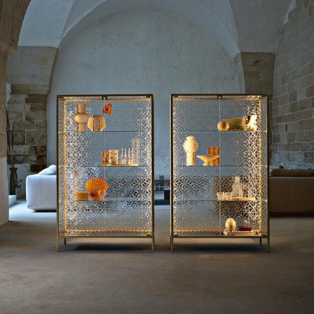 Fiam Italia Echo 101 Fused Glass Cabinet - Made in Italy