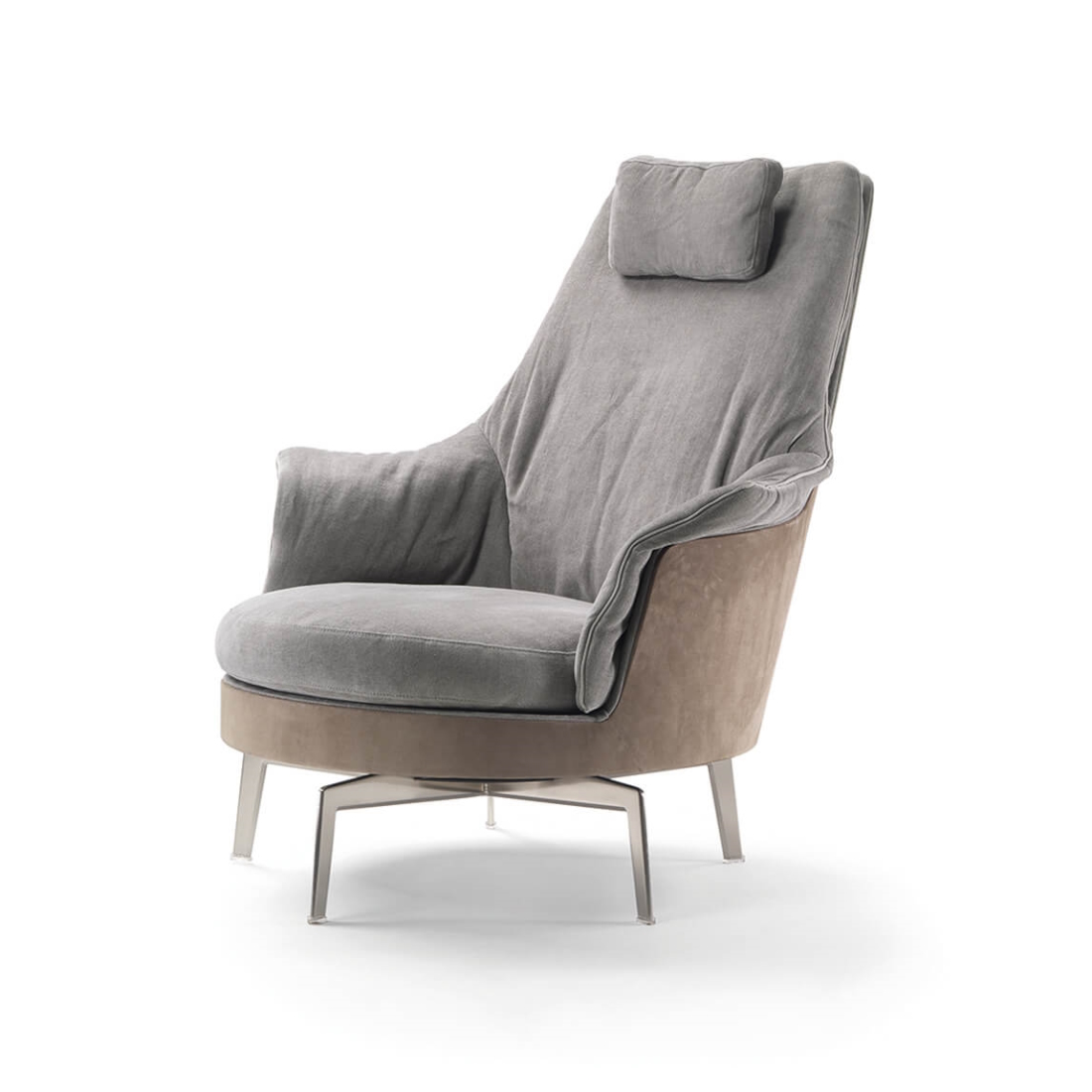 Flexform Guscioalto Light Metal Leg Indoor Armchair STILL LIFE S 01