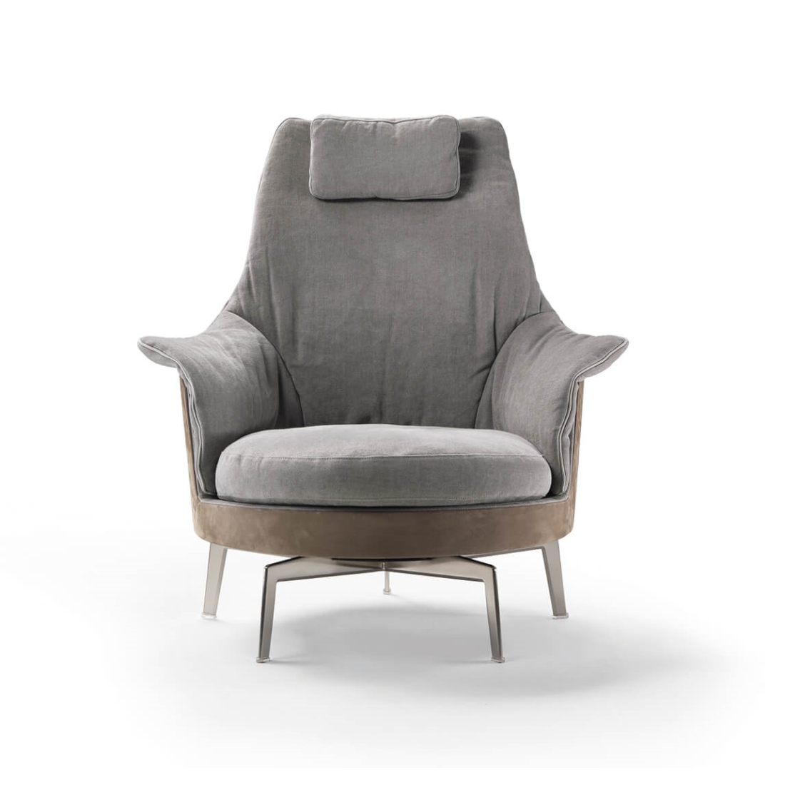 Flexform Guscioalto Light Metal Leg Indoor Armchair STILL LIFE S 02