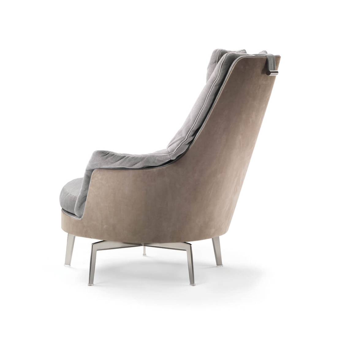 Flexform Guscioalto Light Metal Leg Indoor Armchair STILL LIFE S 03