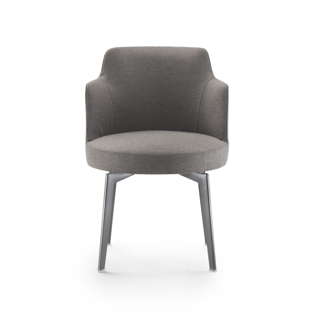 Flexform Hera with Armrest Metal Legs Indoor Dining Armchair STILL LIFE S 01