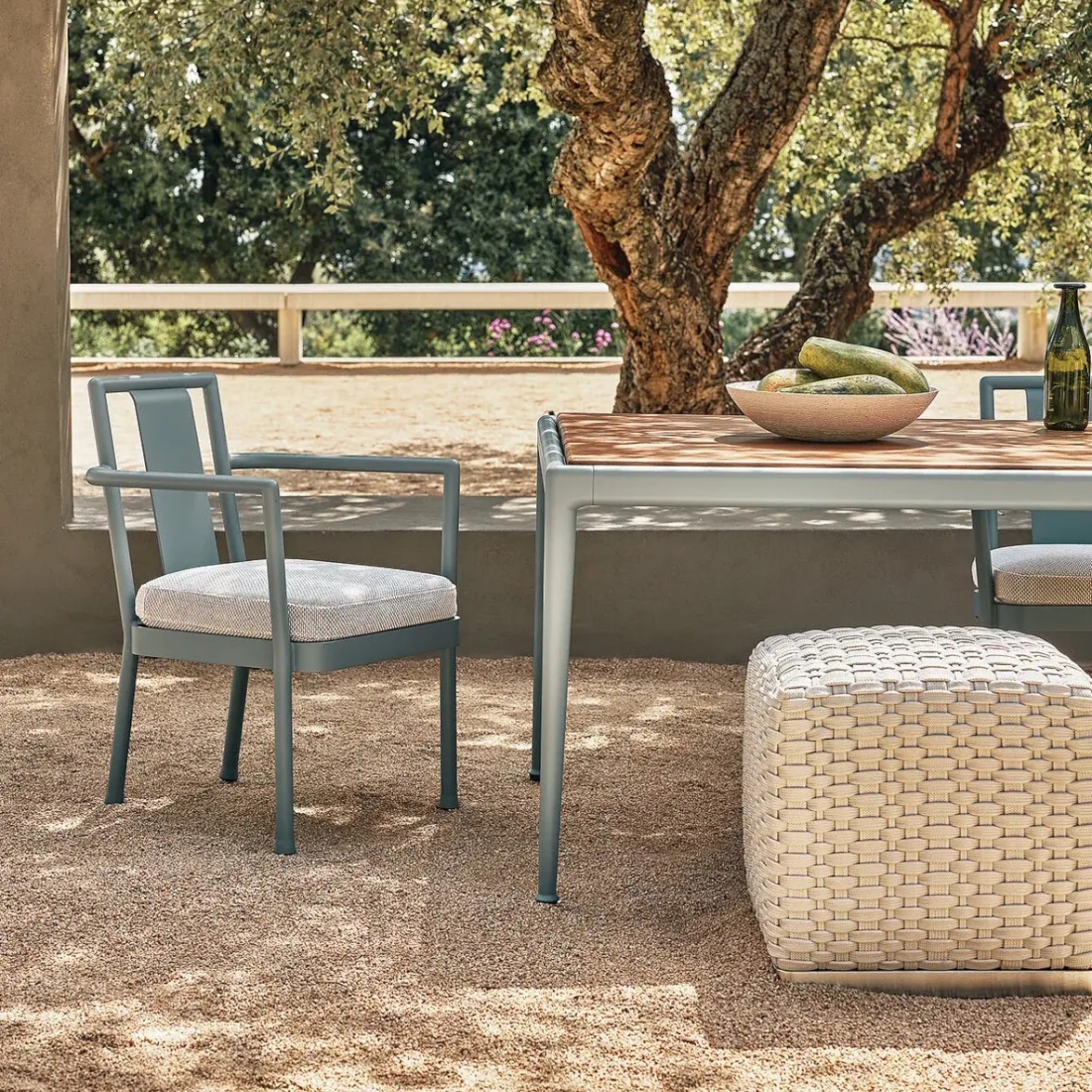 Flexform Pico Wood Recessed Top Outdoor Dining Table LIFESTYLE S 02