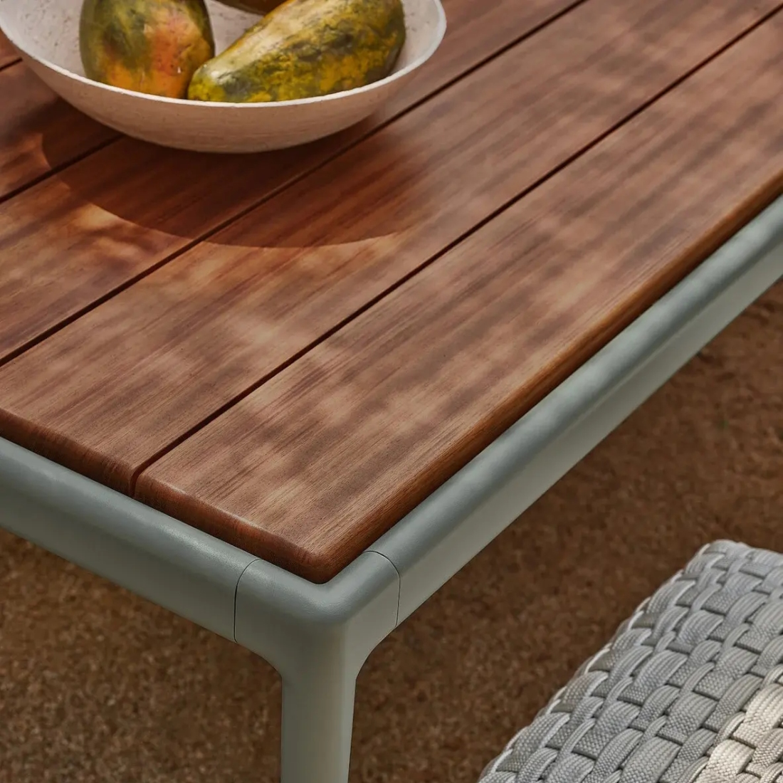 Flexform Pico Wood Recessed Top Outdoor Dining Table LIFESTYLE S 03