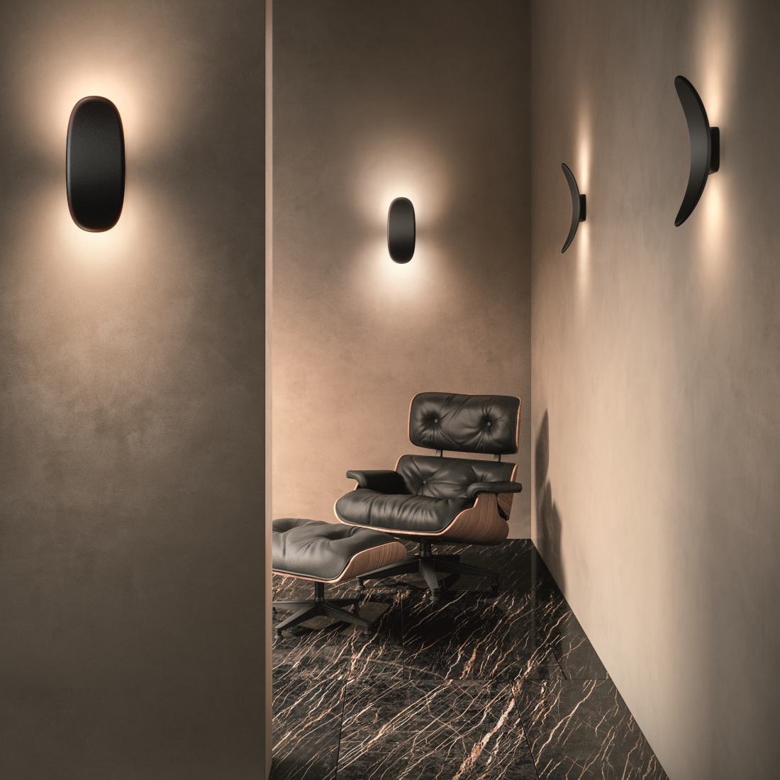 Penta Vela Wall Light Black LIFESTYLE S 01