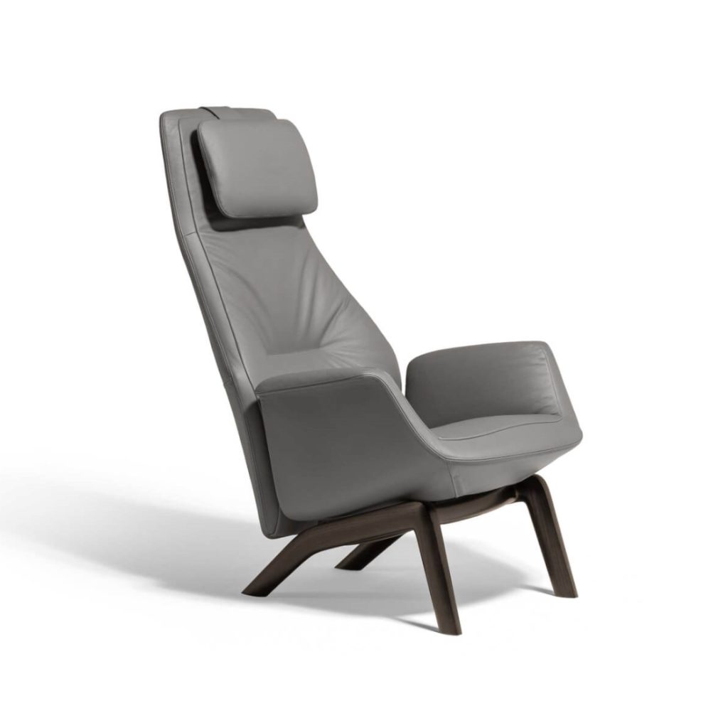 Poltrona Frau downtown lounge armchair Wooden Base STILL LIFE S 01