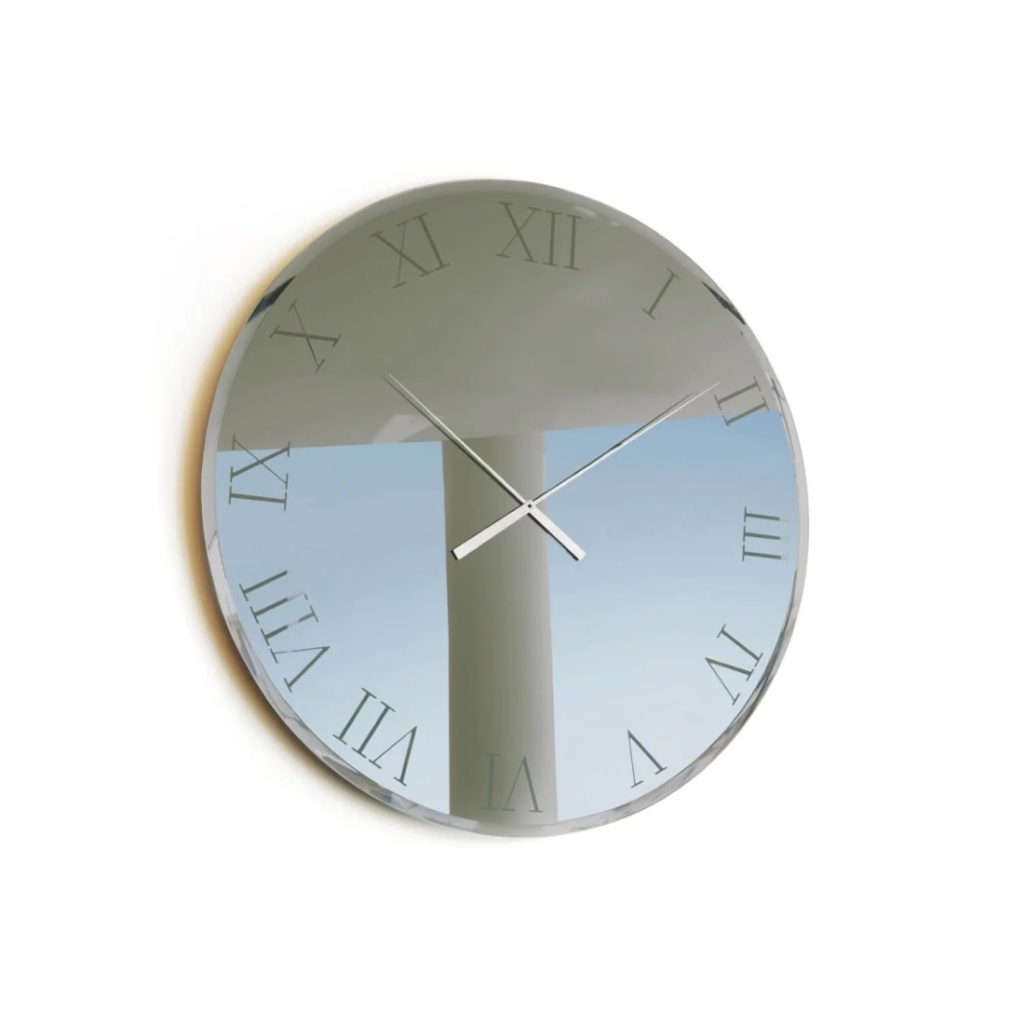 Reflex Angelo Titanium Round Mirror Clock STILL LIFE S 01