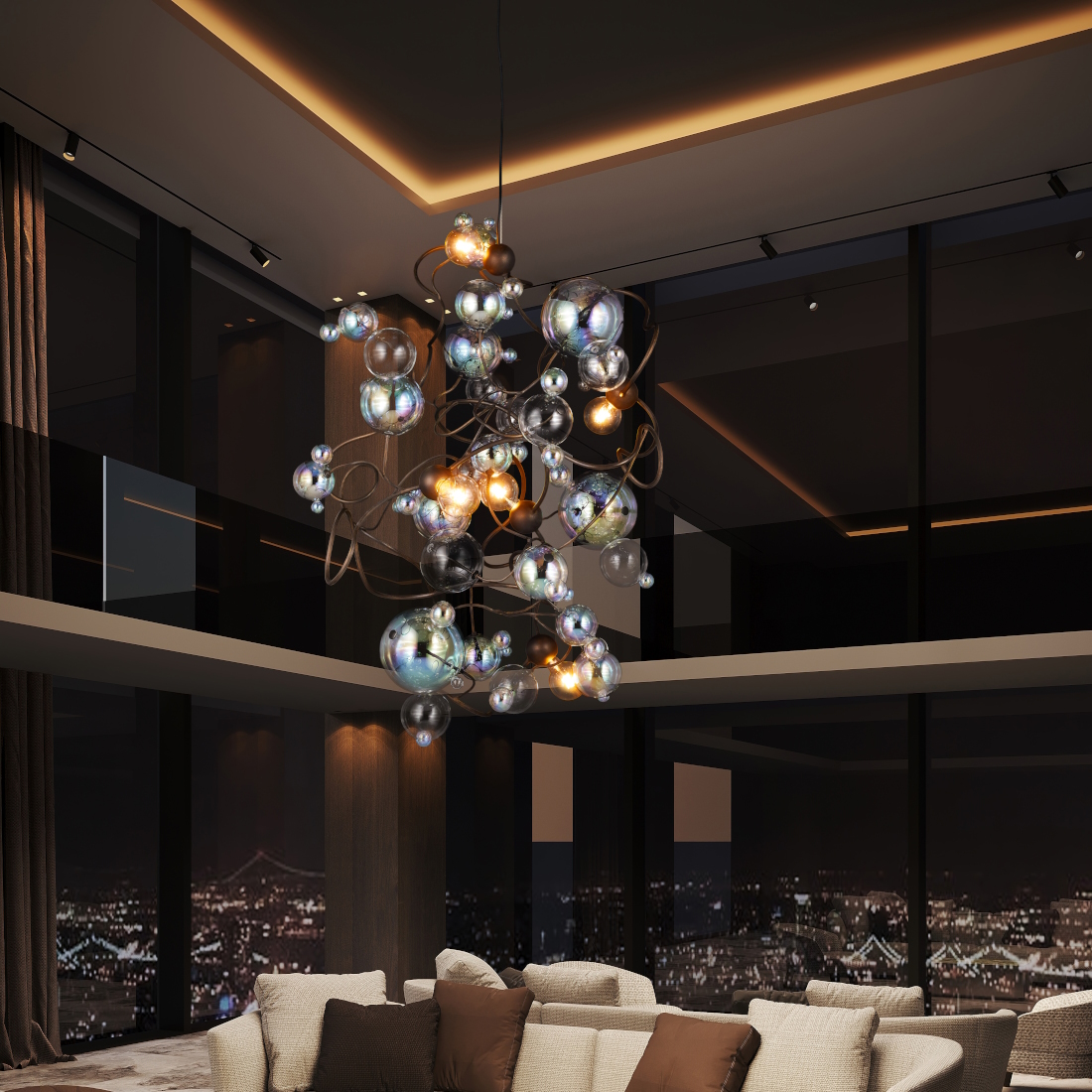 Brandvanegmond Bubbles Flow Chandelier Conical BUBFCC90BDP LIFESTYLE S 01