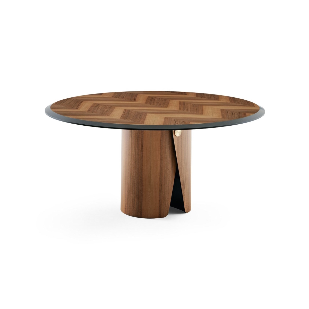 Gallotti Radice Manto Round Dining Table Frise Walnut Bevel Edge STILL LIFE S 2 01