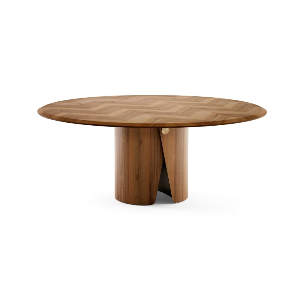 Gallotti Radice Manto Round Dining Table Frise Walnut STILL LIFE S 2 01