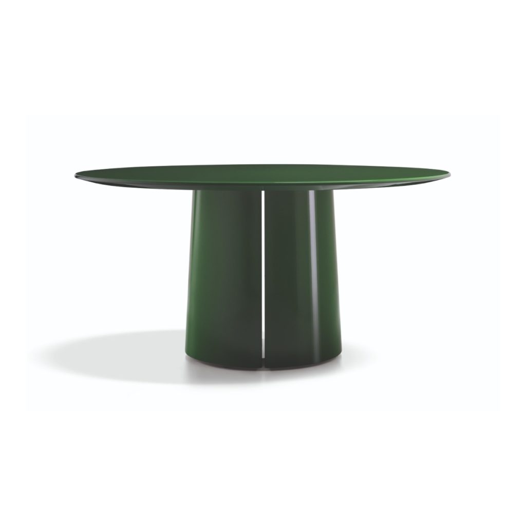 Molteni C Mateo Round Lacquered Wood Dining Table Green STILL LIFE S 001