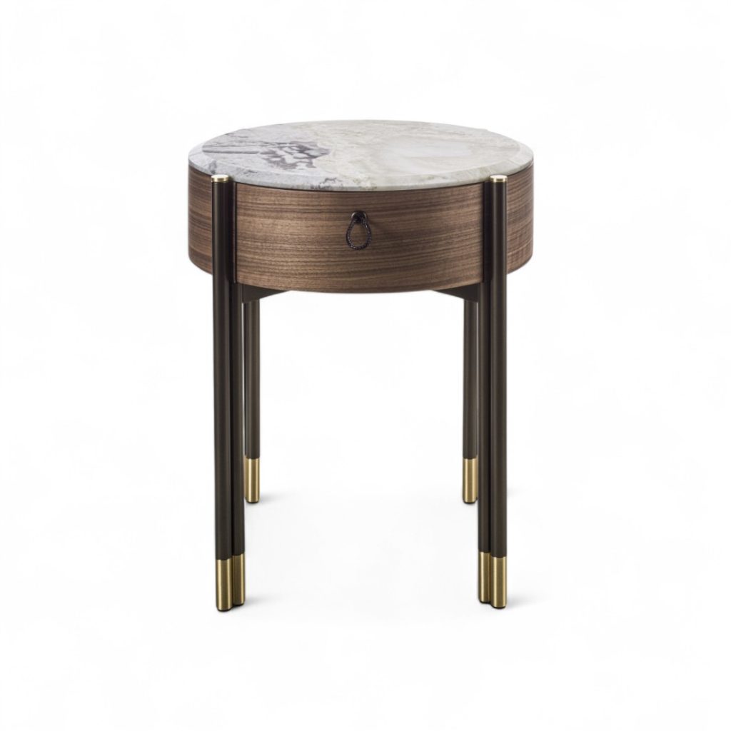 Porada Bayus Tondo 44 Bedside Cabinet Dover White STILL LIFE S 01