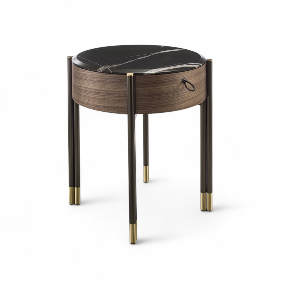 Porada Bayus Tondo 44 Bedside Cabinet Sahara Noir STILL LIFE S 01